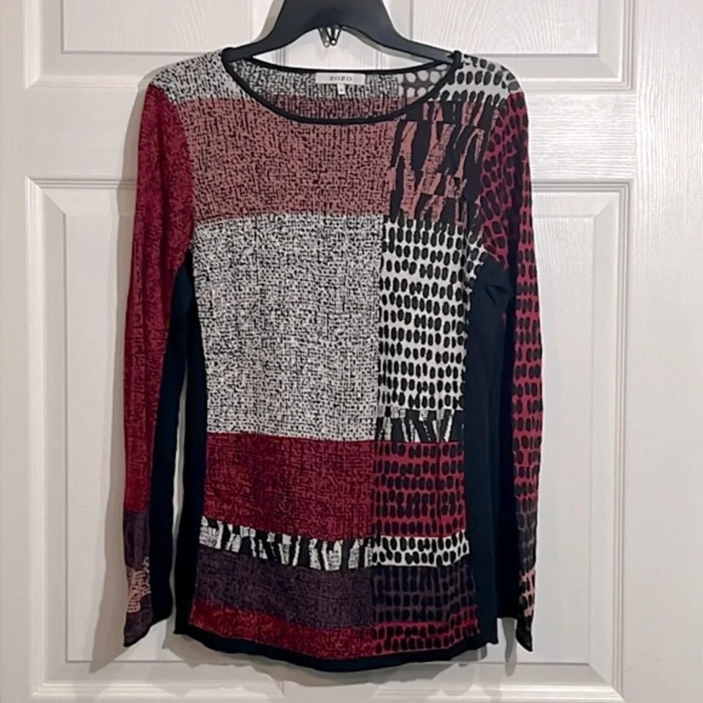 ZoZo long sleeve sweater - Red, white and black  - size Medium